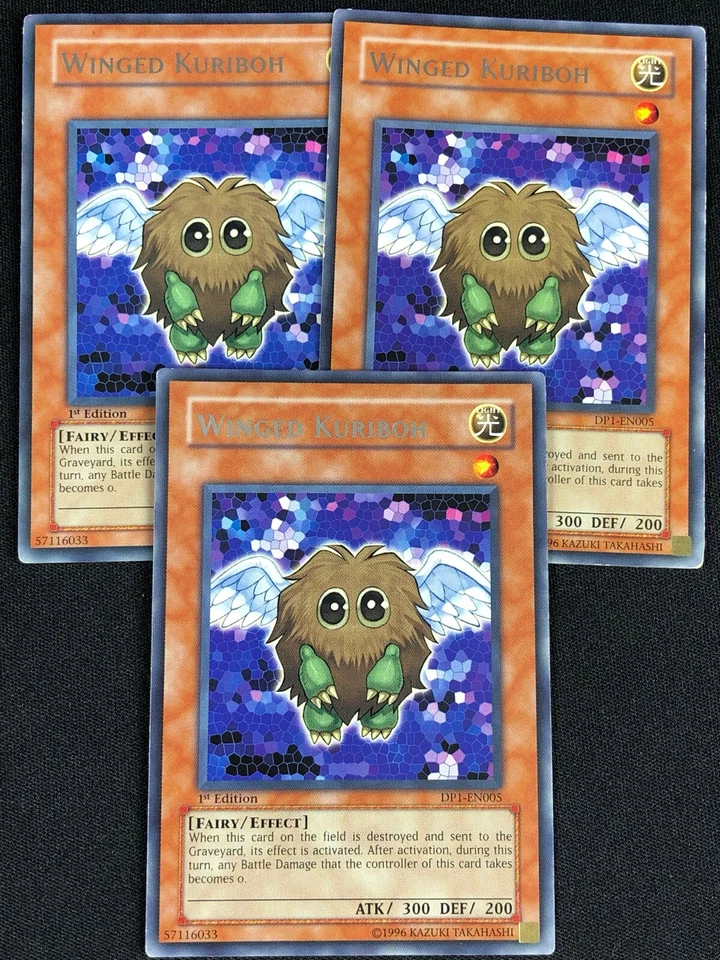 YUGIOH WINGED KURIBOH DP1-EN005 1ST RARE X3 (LP) - Image 1 of 1