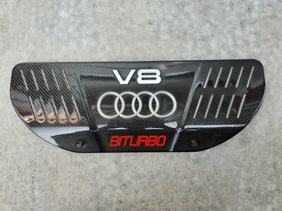 Cubierta de motor de fibra de carbono original OE 2003 AUDI RS6 077 103 935 AC Foto 1 de 4