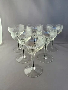 6 EXQUISITE BLACK CORE STEM LIQUOR COCKTAIL GLASSES BELFOR BOHEMIA 4 5/8" - Picture 1 of 4