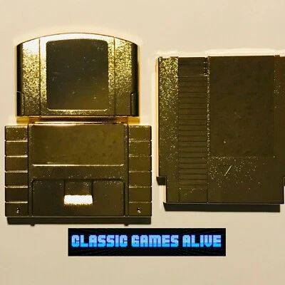 Legend of Zelda Game Case Cartridge - Gold Platinum (Metal Plating) NES SNES N64