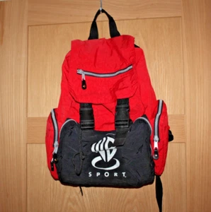 Warner Bros Sports Vintage Mochila 1997 Rojo y Negro Mochila Bolso WB - Imagen 1 de 18