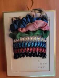 NEW A New Day Gift Pack Multi-Color 4 Hair Coils & 4 Scrunchies Spiral HairTies - Picture 1 of 12