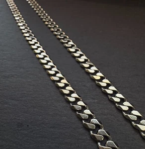 925 Sterling Silver Cuban Link Chain Necklace 7mm Wide, Solid Heavy Men’s Chain - Picture 1 of 7