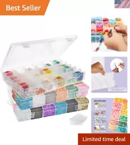 Clear Plastic Stackable Jewelry & Craft Storage Box Set with 36 Compartments - Picture 1 of 11