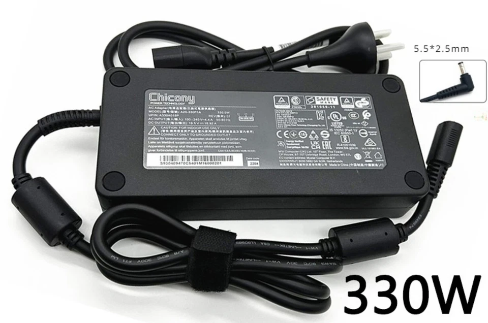 Cargador Original Chicony 330W 19.5V 16.92A A20-330P1A 5.5*2.5mm Punta Adaptador de Corriente Foto 1 de 4