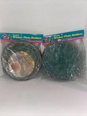 Portaplatos Vintage Tropix Mimbre Bambú Verde 8 Nuevos en Paquete Original Foto 1 de 4