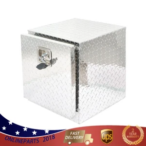 Silver 18" x 17"x 18" Aluminum Tool Box with 2 Keys For Trailer Truck - Bild 1 von 12