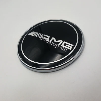 Nuevo emblema capó negro laurel 57 mm insignia adhesiva delantera para Mercedes Benz AMG Foto 1 de 4