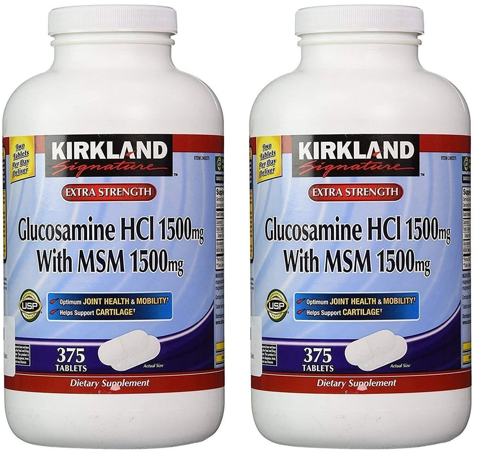 2-pack Kirkland Signature Extra Strength Glucosamine With MSM 375 Tablets X2
