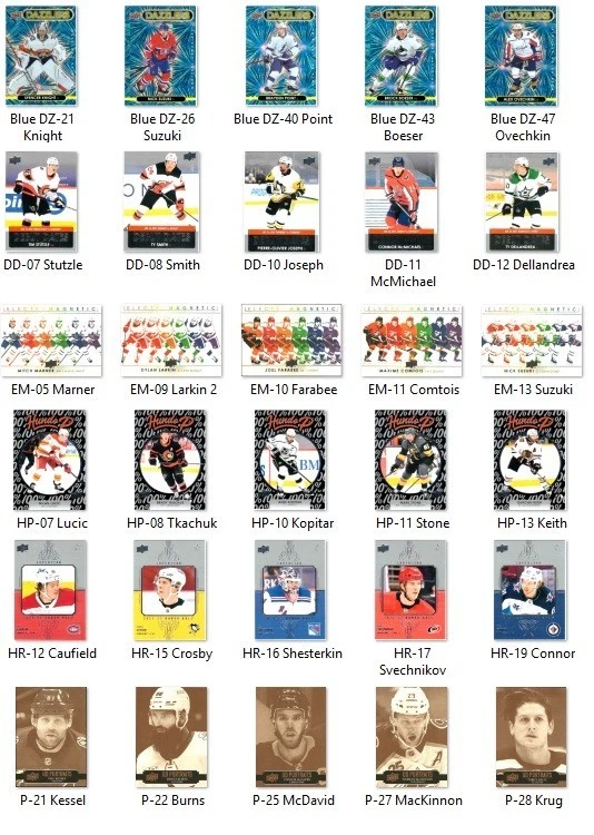 2021-22 Upper Deck Hockey Series 1 Inserts - pick your card - Image 1 of 1
