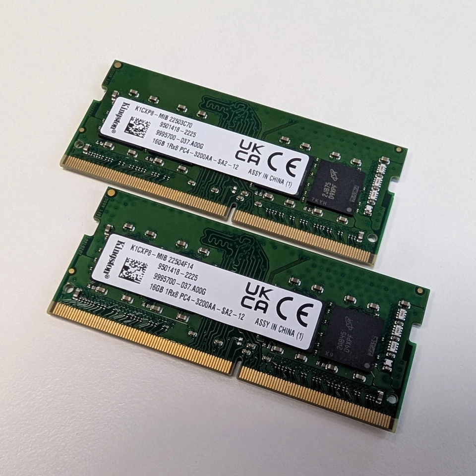 Kingston 32GB (2 x 16GB) DDR4 SODIMM 3200 RAM Memory - Image 1 of 1