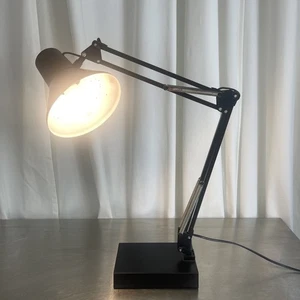 Vintage 80s Desk Lamp Black Angle Poise Workshop Office Home Lighting Working - Picture 1 of 9