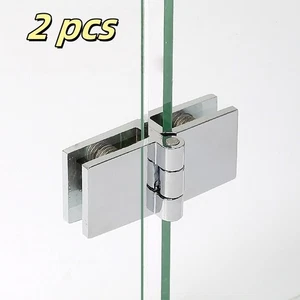 2pcs Glass Door hinge-180 glass Shower Door Hinges clamp Suitable for 5-8mm  - Picture 1 of 6