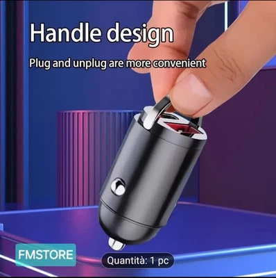 CARICABATTERIE DA AUTO USB CARICATORE CELLULARE ACCENDISIGARI UNIVERSALE MMMM - Immagine 1 di 4