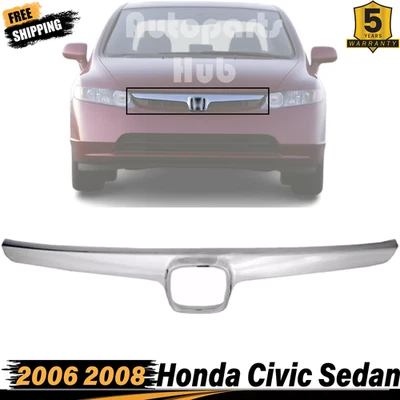 Nueva moldura de parrilla delantera cromada para Honda Civic 2006 2007 2008 sedán Foto 1 de 4
