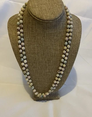 Long 50” Semiprecious Stones Beads Necklace Foto 1 de 4