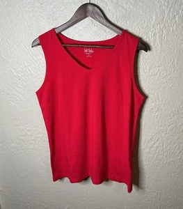 Bob Jackie Wearable Art Jersey Red Tank Top Womens M V-Neck Stretch Holiday - Picture 1 of 12