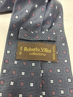 Corbata Roberto Villini 100% Seda 58" Largo y 3 3/4" Ancho Foto 1 de 4