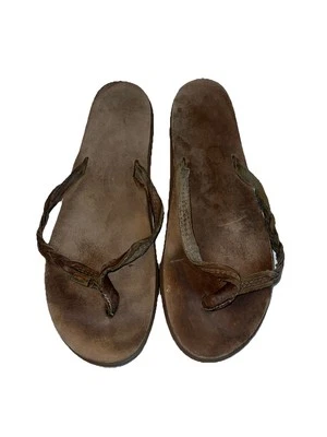 Sandalias para mujer Rainbow chanclas de cuero XL (8,5-9,5) marrón coqueta trenzada Foto 1 de 4