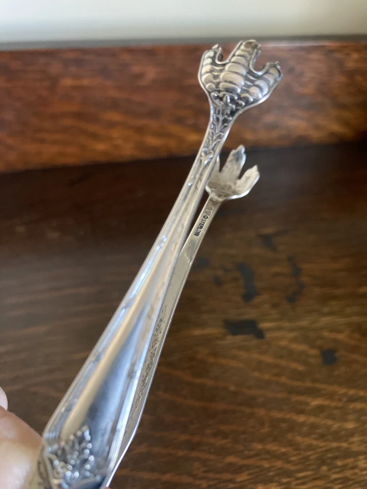 Art Deco Watson Sterling Silver Small Sugar Tongs Claws Rochambeau 1919 - Image 1 of 4