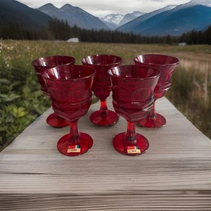 5 copas de agua Fostoria ARGUS rojo rubí, 6 1/2" excelente estado - Imagen 1 de 10