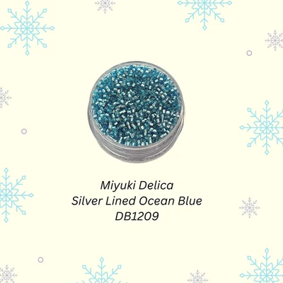 Miyuki 11/0 Delica Seed Beads DB1209 Silver Lined Ocean Blue 5 Grams - Image 1 of 2