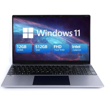 15.6'' Laptop Notebook | Intel Celeron N5095| 12GB RAM | 512GB SSD | Windows 11 - Image 1 of 4