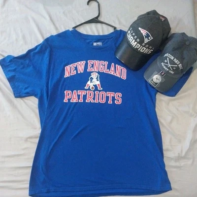 лот из 3 nfl pro line L новая Англия патриоты футболка и 9fourty и 47 шляпы  - Изображение 1 из 4
