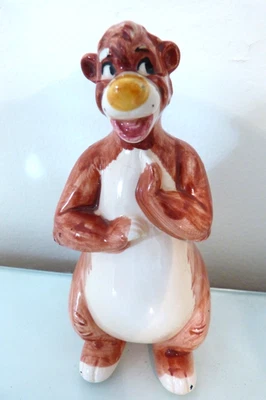 FIGURA DE 5,25" DIFÍCIL DE ENCONTRAR RARO LIBRO DE LA SELVA DE DISNEY 1964 OSO BALOO CERÁMICA ESMALTE BRILLANTE Foto 1 de 4