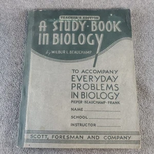 Vintage 1935 A Study Book In Biology Teacher's Edition By Wilbur L. Beauchamp - Picture 1 of 21