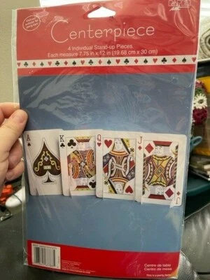 Creative Converting Poker Cards Centerpiece 4 Stand-Up Pieces New!!!! - Image 1 of 2