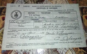 CERTIFICATO. DI SCARICO TANKER SS ASTRAL. SILURATO SOTTOMARINO NAZISTA SOMMERSO TEDESCO - Foto 1 di 15