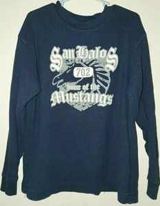 Faded Glory Navy Thermal Shirt With Logo Boys Small 6/7 - Picture 1 of 5