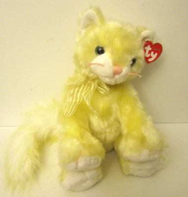 TY Classic Glitz The Cat Kitten Yellow Soft Plush Toy 10” 2003 Glitter - Image 1 of 4