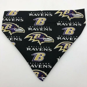 Baltimore Ravens Dog Collar Cover Bandanna Scarf Non Choking Select Size - Picture 1 of 12