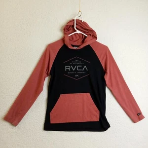 RVCA Hoodie Boys Large Pullover Lightweight Red and Black Cotton/Poly - Picture 1 of 11