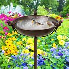 Outdoor Bird Bath Garden Feeder with Metal Stake 58” Freestanding Birdbath Bowl