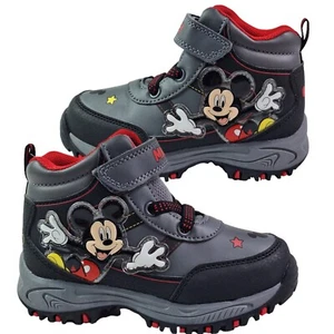Mickey Mouse High Top Sneakers for Boys Color Gray Red Size 9 ( 17Cm) New - Picture 1 of 24