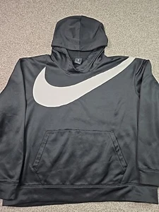 Nike Sweater Mens Extra Large Black Sweatshirt Dri Fit Large Logo Athleisure - Picture 1 of 13
