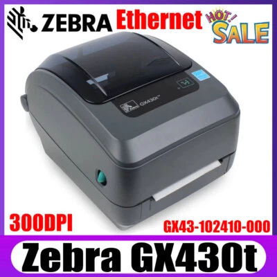 Zebra GX430T Ethernet​ Thermal Transfer Label Printer 300 DPI GX43-102410-000 - Image 1 of 4