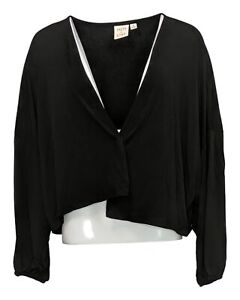 Truth + Style Women's Jacket Sz XL Knit Jersey Cropped Black