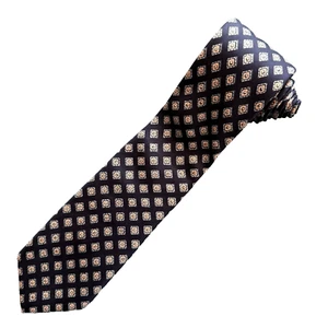 Vtg Saks Fifth Avenue 100% Silk Diamond Print Men's Neck Tie 2 7/8x58 in - Picture 1 of 5