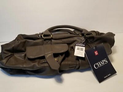Bolso de viaje Chaps Bristol marrón oscuro - estilo cuero para gimnasio Foto 1 de 3