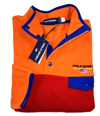 RALPH LAUREN Size L Men's Jacket Fleece Multicolor '90s POLO SPORT NEW $188 - Image 1 of 4