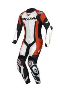 Ixon Vortex 3 Moto 1PC Cuero Blanco/Negro/Rojo Suit Compatible Con Airbag - Imagen 1 de 3