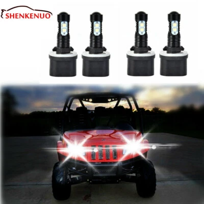FOR ARCTIC CAT 400 500 650 700 HEADLIGHT LED LIGHT BULBS 100W  SUPER WHITE 4PC - Imagem 1 de 4
