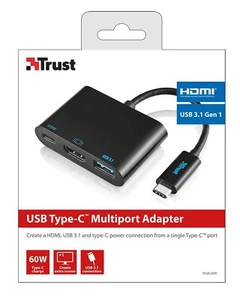 NEW Trust USB-C MultiPort Adapter USB Type-C 3.1 to HDMI Dock for Macbook 21260 - Picture 1 of 6