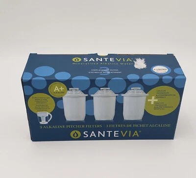 Santevia 3 Alkaline Water Pitcher Filters -  A+ Alkaline Filters Are All Sealed - Image 1 of 4
