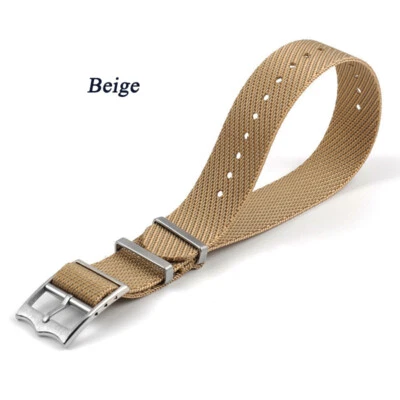 尼龙编织表带帆布尼龙表带通用 20 22 毫米波浪扣 — 第 1/4 张图片