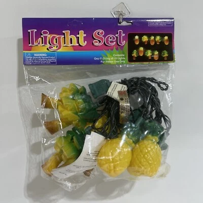 Pineapple Tropical Summer String Lights Palm Trees 10 Indoor Lights 7 Foot NEW - Image 1 of 4